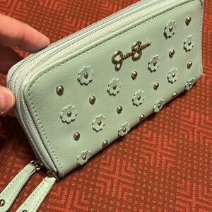 Jessica Simpson Cream Floral Studded Wallet